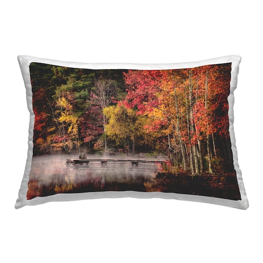Stupell Industries Autumn Dock Landscape Decorative Printed Throw Pillow